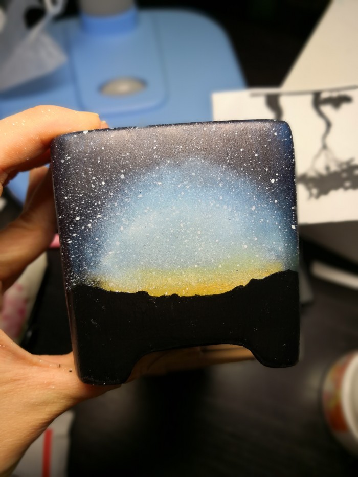 教你手绘卡通盆,星空盆