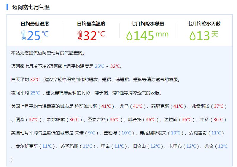 迈阿密气候